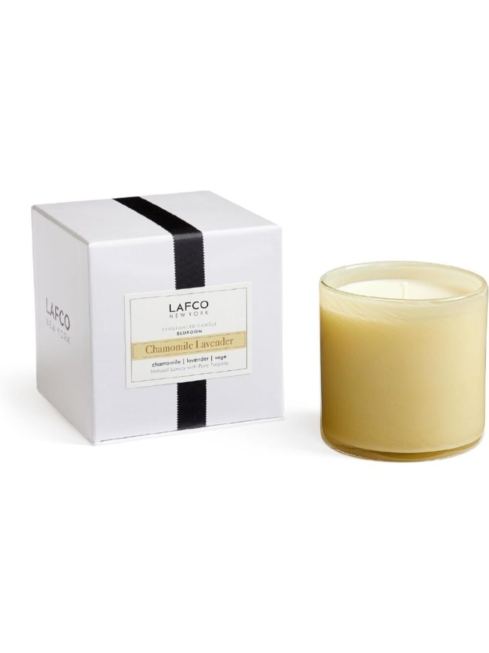 Chamomile Lavender Candle - 15.5 oz, 90-Hour Burn, Reusable Glass Vessel, USA